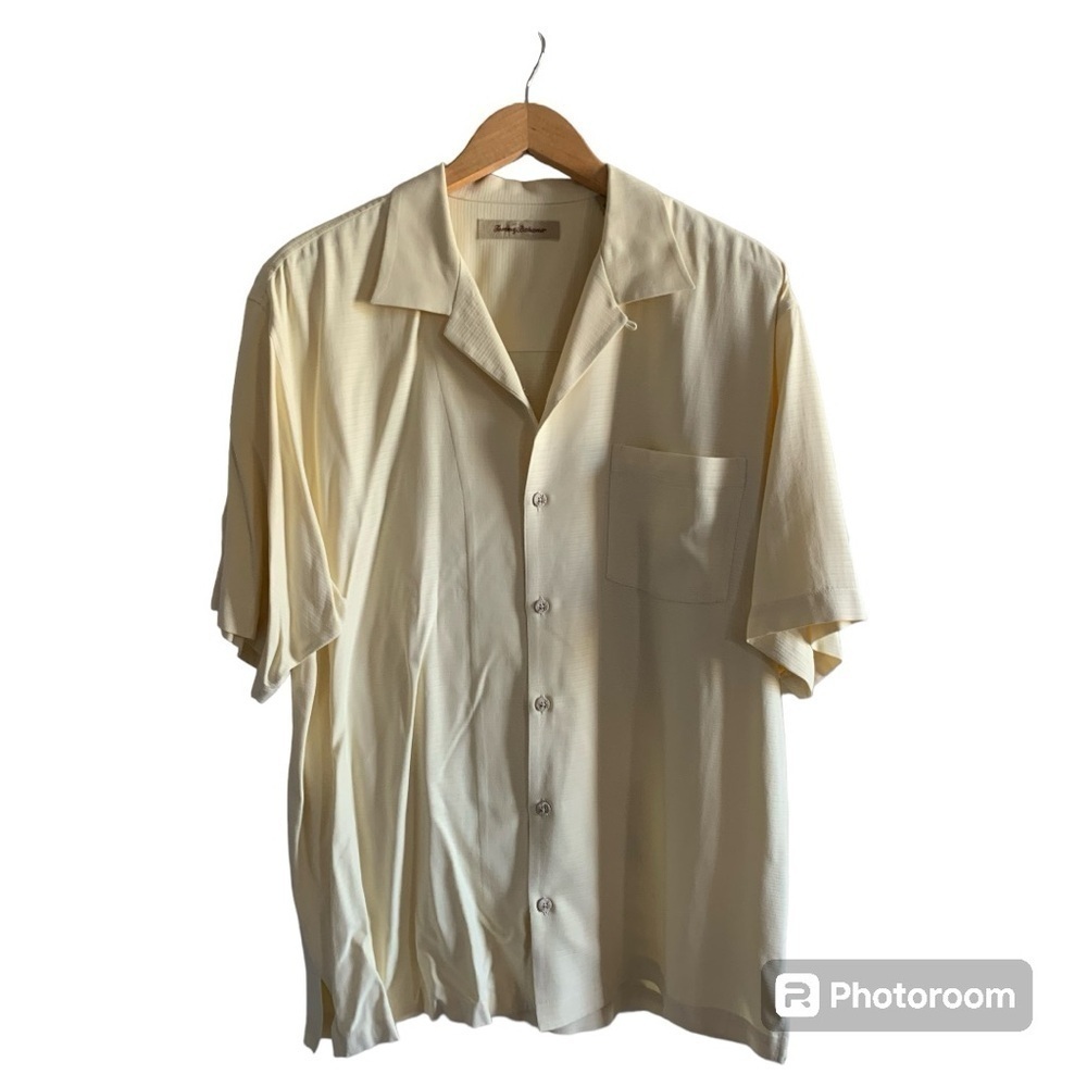 Tommy Bahama Men’s 100% Silk Short Sleeve Casual Button Down Shirt in Size L EUC